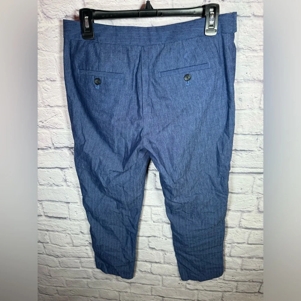 Banana Republic Avery Tie Waist Linen Blend Ankle Pant‎ Blue Size 4